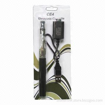 Electronic cigarette with transparent CE4 atomizer/USB charger/blister card package